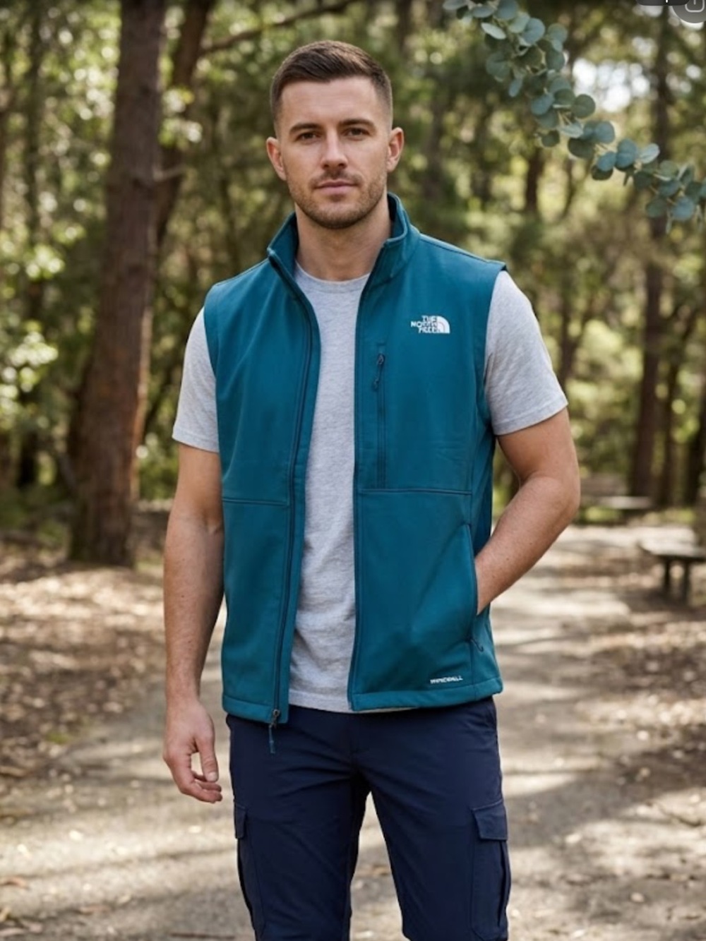 The North Face Men’s Teal Outdoor Softshell Vest